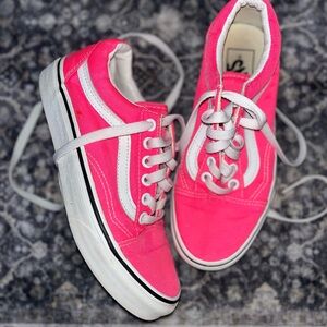 Vans pink and white sneakers youth 3